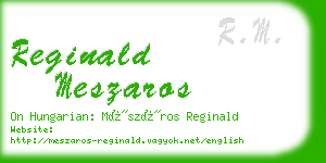 reginald meszaros business card